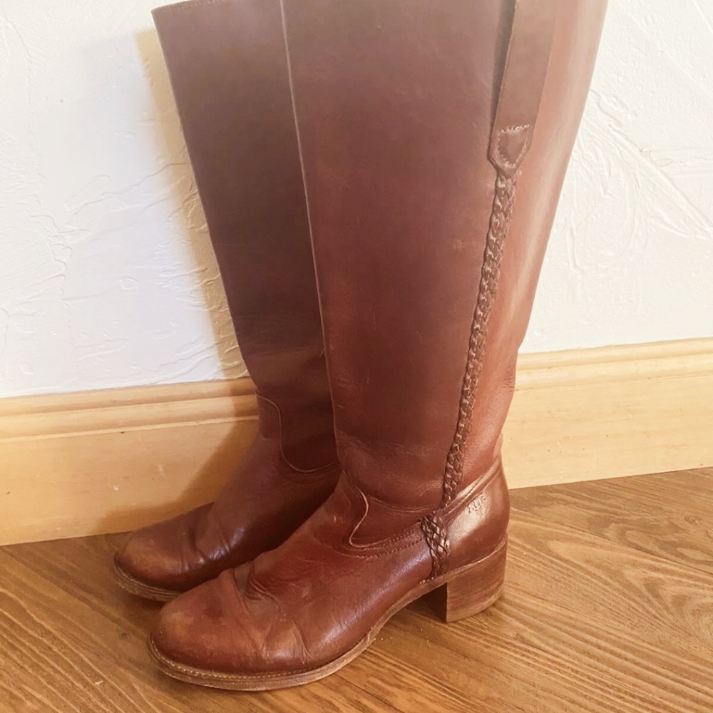 FRYE Vintage Tall Leather Campus Boots Women’s Sz 10 B Made In USA